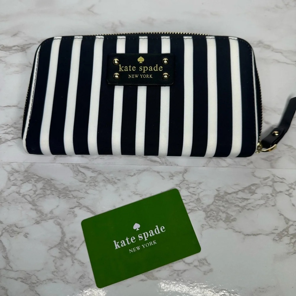 Kate Spade Black and White‎ Wallet with Striking Stripes